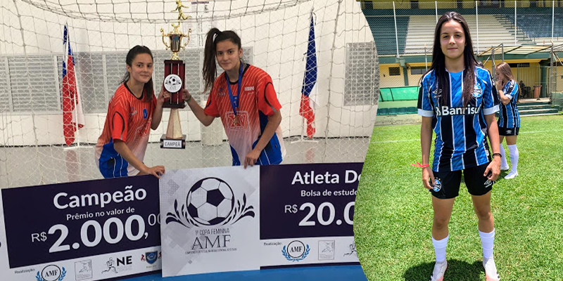 Atleta revelação da I COPA AMF de futsal feminino integra a equipe sub - 18 do Grêmio