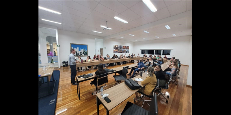 Aula de abertura do primeiro semestre de 2022 com o contador Jaques Jaeger Diretor da ACJ Assessoria Empresarial e Delegado do Conselho Regional de Agudo.